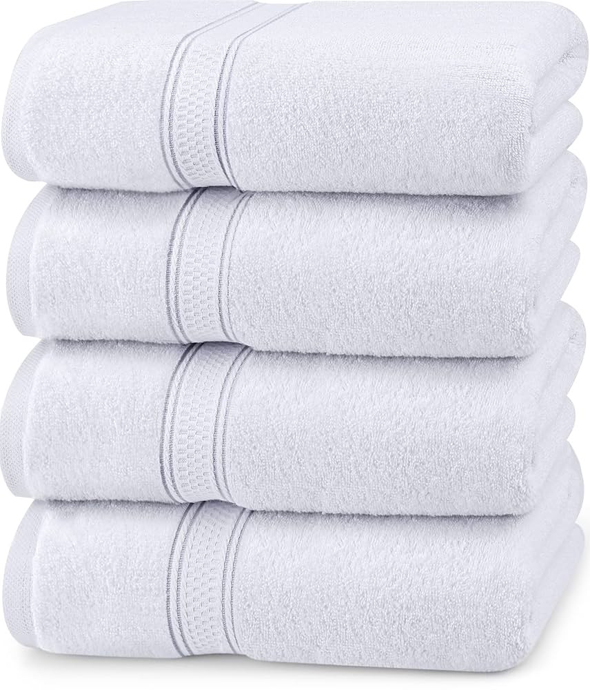 Utopia Towels 4 Pack Premium Bath Towels Set, 27 by 54 Inches, 100% Ring Spun Cotton 600GSM, Ligh... | Amazon (US)