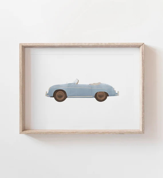 Vintage Speedster Print Retro Car Wall Art Printable Travel - Etsy | Etsy (US)