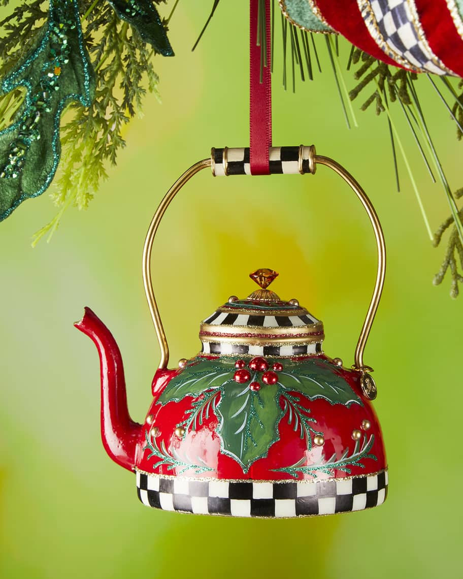MacKenzie-Childs Holiday Kettle Glass Ornament | Neiman Marcus