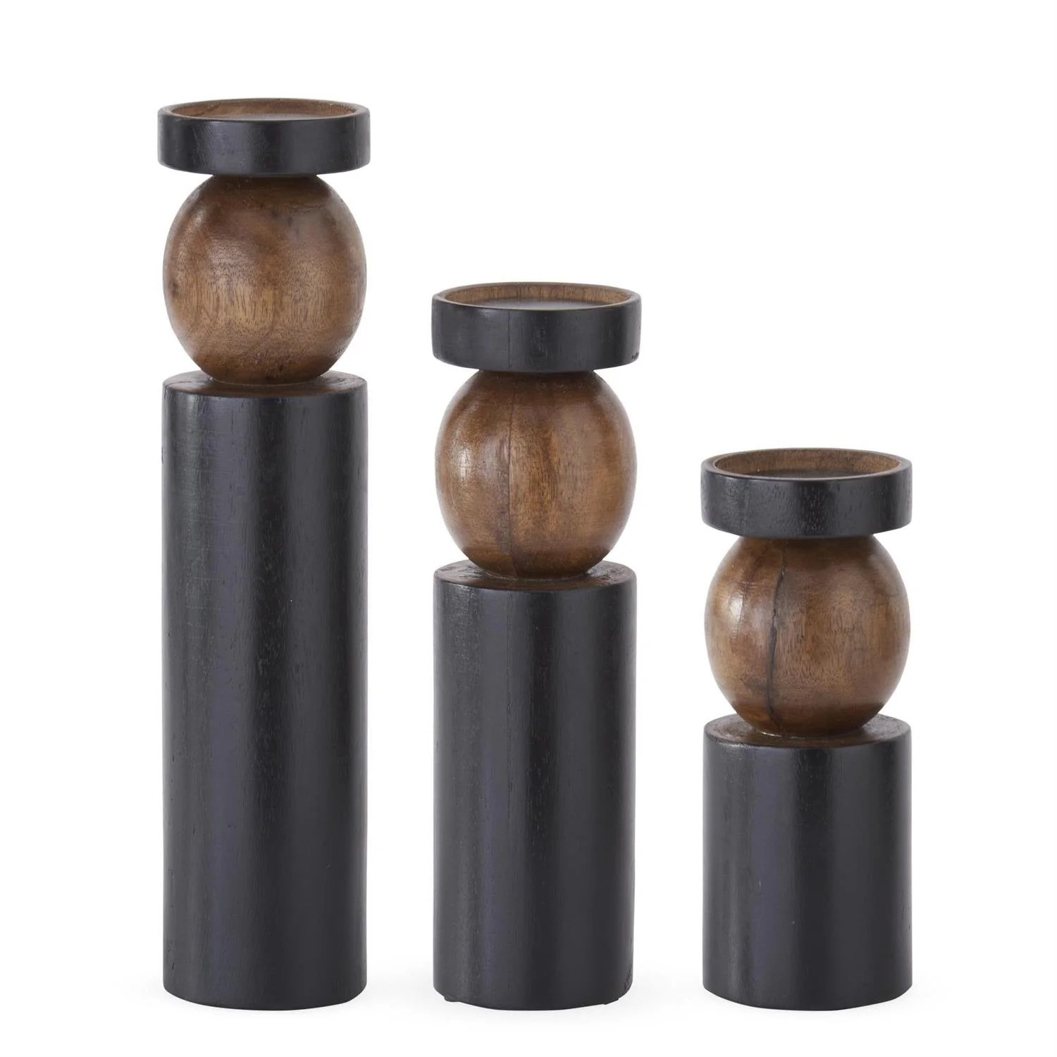 Small Black & Brown Ball Candleholders | Shop.app
