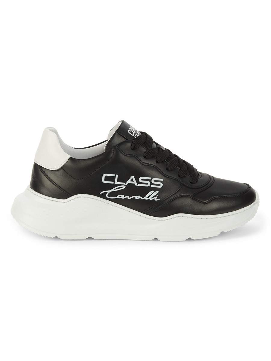 Cavalli Class by Roberto Cavalli Men's Graphic Chunky Leather Sneakers - Black White - Size 9 | Saks Fifth Avenue OFF 5TH