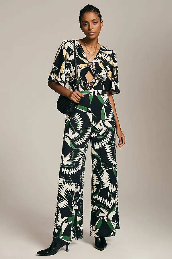 Farm Rio Toucan Jumpsuit By Farm Rio in Black Size S | Anthropologie (US)