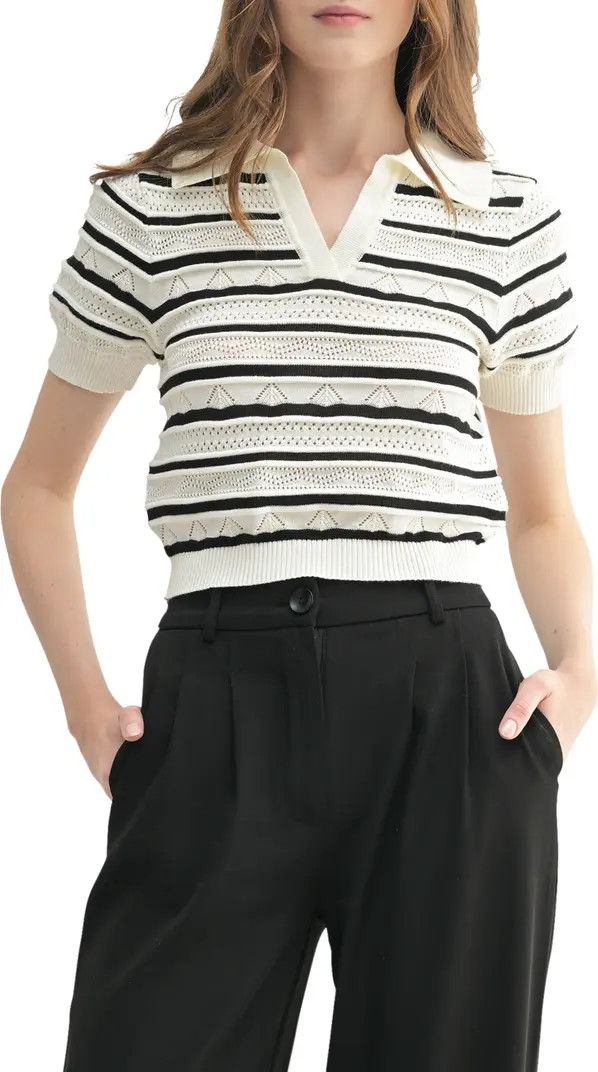 Stripe Mixed Pointelle Stitch Sweater | Nordstrom