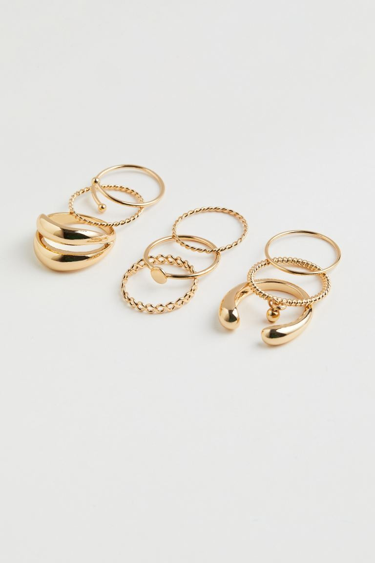 9-pack Rings - Gold-colored - Ladies | H&M US | H&M (US + CA)