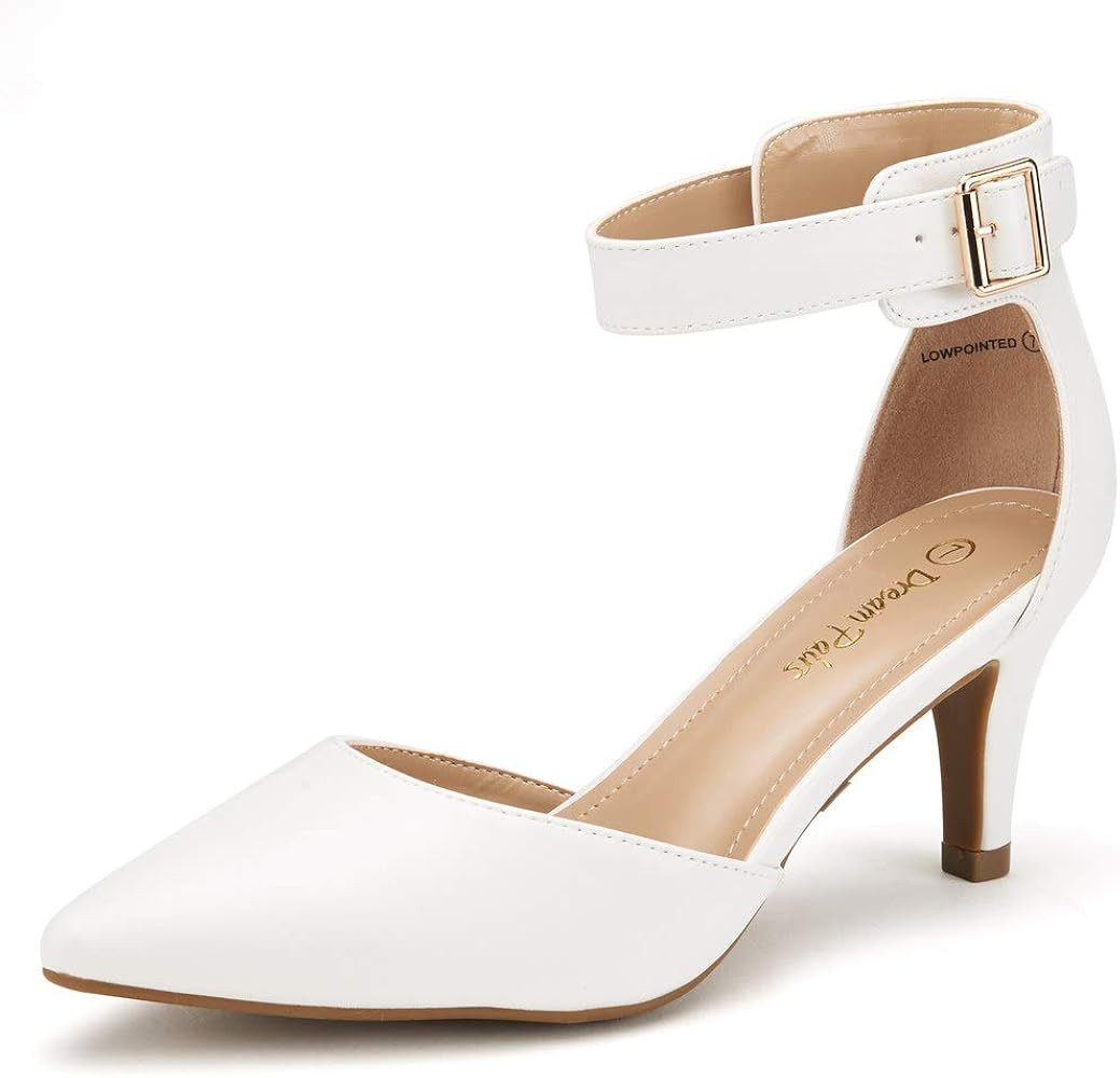 DREAM PAIRS Women's Lowpointed Low Heel Dress Pump Shoes | Amazon (US)