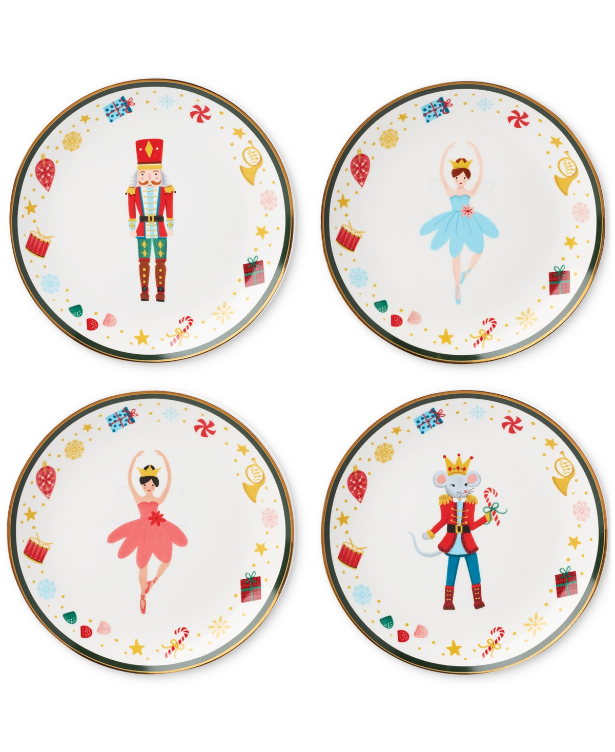 Lenox Nutcracker Ballet Tidbit Plates, Set of 4 - Multi | Macy's