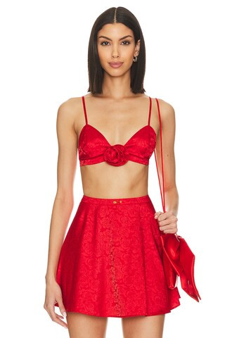 For Love & Lemons Otessa Rose Bralette in Red from Revolve.com | Revolve Clothing (Global)