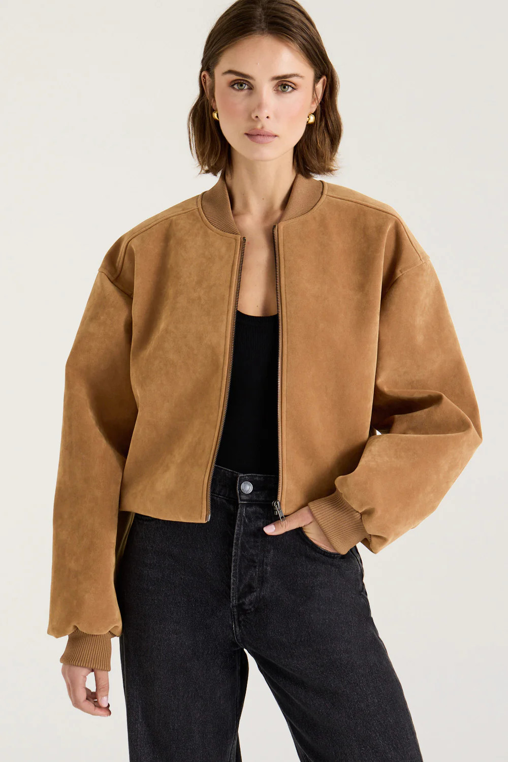 Mara Suede Bomber | Henne