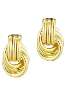 Adornia Gold Plated Doorknocker Stud Earrings | Belk