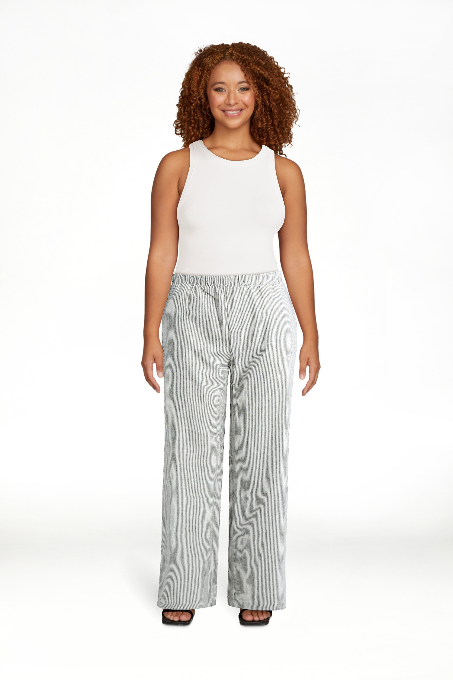 Scoop Women's Linen Blend Wide Leg Pants, 32" Inseam, Sizes XS-4X | Walmart (US)
