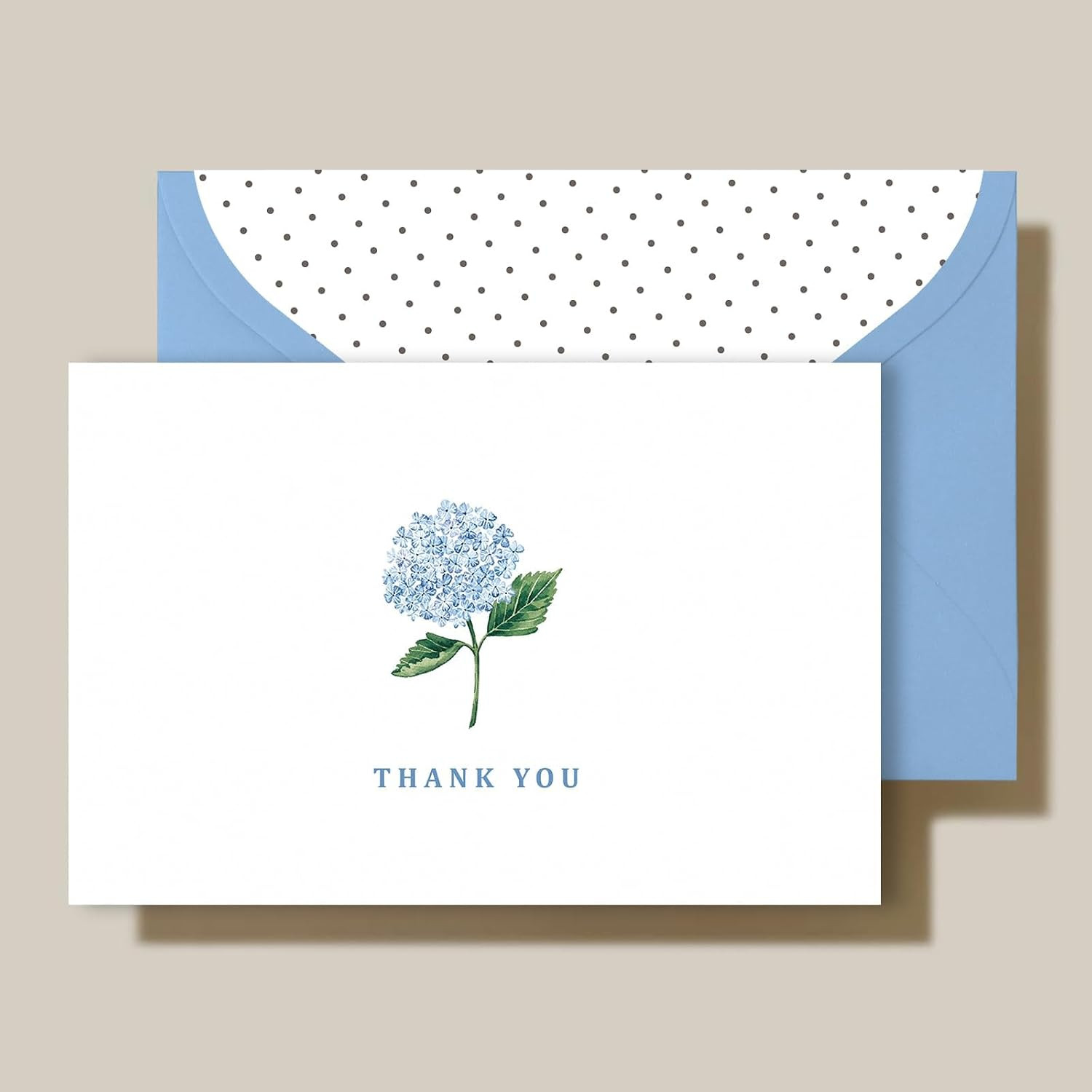 AnyDesign 36 Pcs Hydrangea Flower Thank You Cards Blue Dot Floral Greeting Cards Blank Note Card with Envelope Sticker for Spring Summer Birthday Party Invitation Supplies, 4 x 6 Inch | Amazon (US)