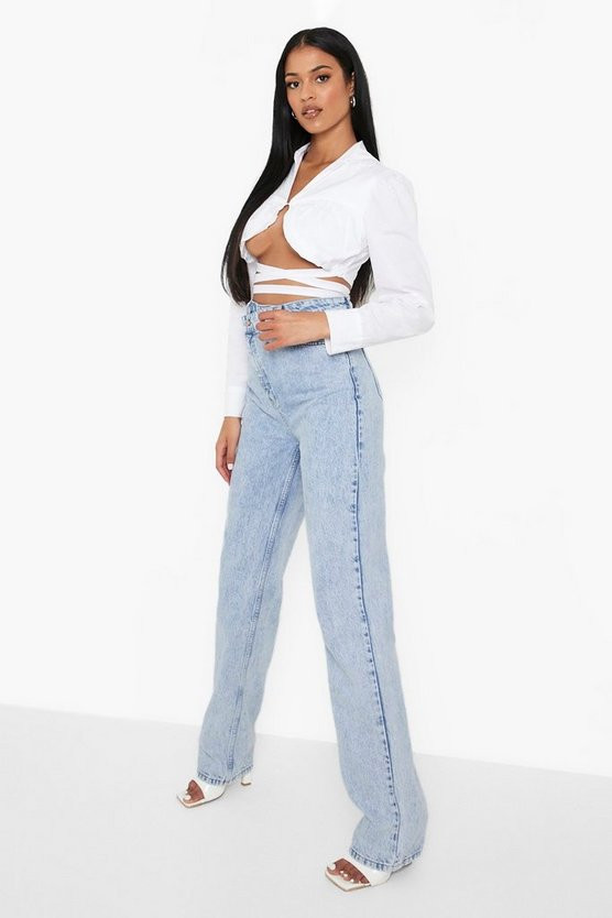 Tall Asymmetric Straight Leg Jean | Boohoo.com (US & CA)