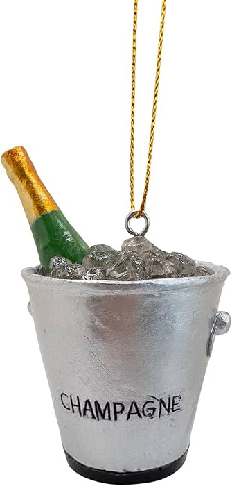 Champagne Bottle in Ice Bucket Christmas Tree New Years Celebration Ornament | Amazon (US)