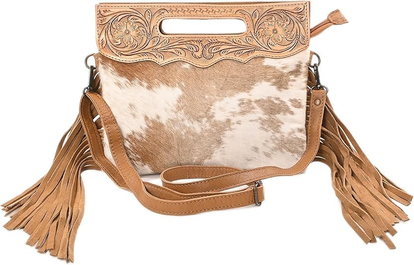 Women Natural Cowhide Leather Crossbody Sling Bag With Adjustable Detachable Strap | Shoulder Bag... | Amazon (US)