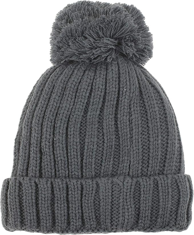 Winter Pom Pom Beanie Hat - Cute Knit Yarn and Warm Fleece-Lined Slouchy Skull Ski Cap for Women ... | Amazon (US)