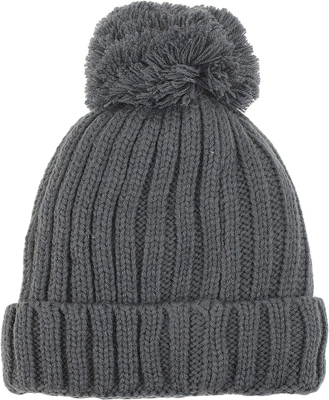 Winter Pom Pom Beanie Hat - Cute Knit Yarn and Warm Fleece-Lined Slouchy Skull Ski Cap for Women ... | Amazon (US)
