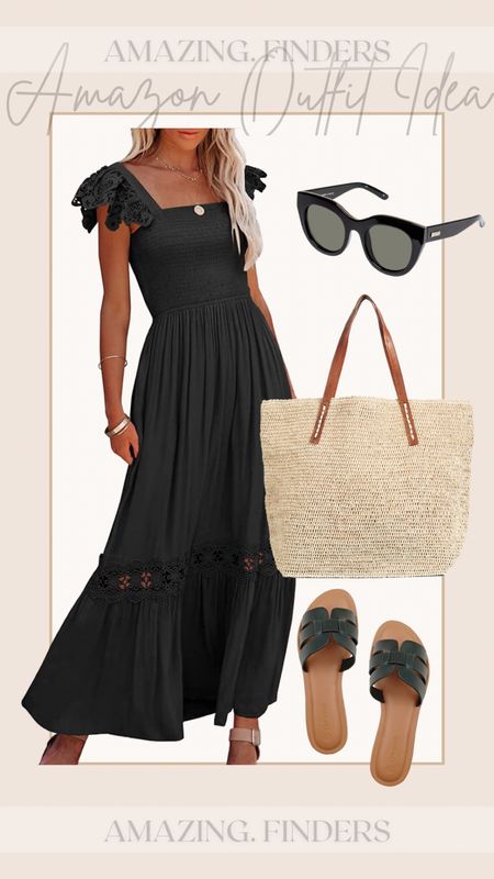 Amazon resortwear
Amazon dress 
Summer dress 
Spring dress
Black dress
Straw bag
Amazon outfit idea
Amazon sandals 

#LTKunder50 #LTKtravel #LTKstyletip