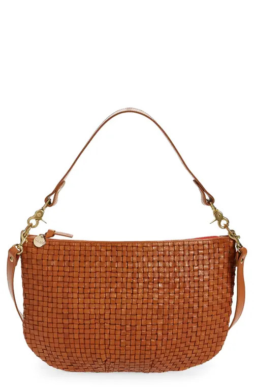 Clare V. Moyen Messenger Crossbody Bag in Natural Woven Checker at Nordstrom | Nordstrom