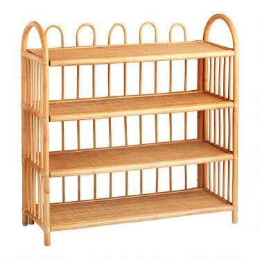 Wide Natural Rattan Nylah Bookshelf | World Market