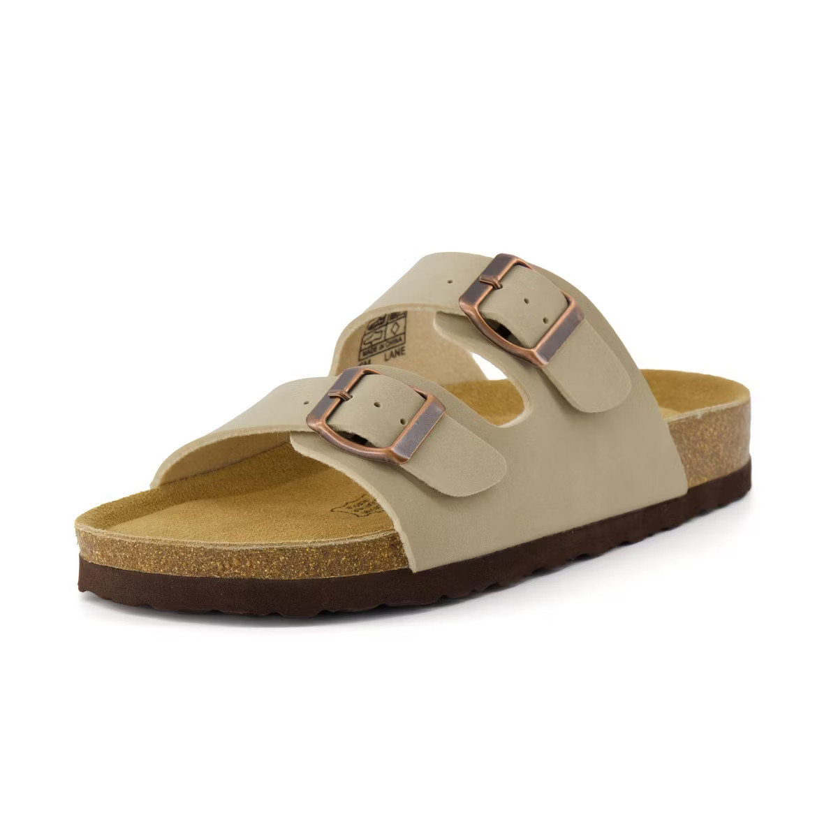 CUSHIONAIRE Lane Cork Footbed Sandals for Women –Comfortable Double Buckle Slip-On with Genuine... | Target