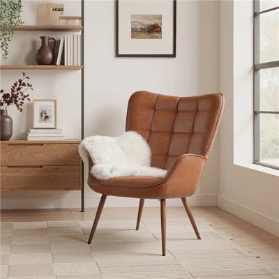 Aichele 29" W x 31.5" D Faux Leather Wingback Chair | Wayfair North America