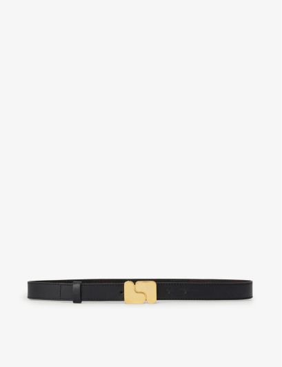 Womens Black Ninon Logo-buckle Leather Belt S | Selfridges