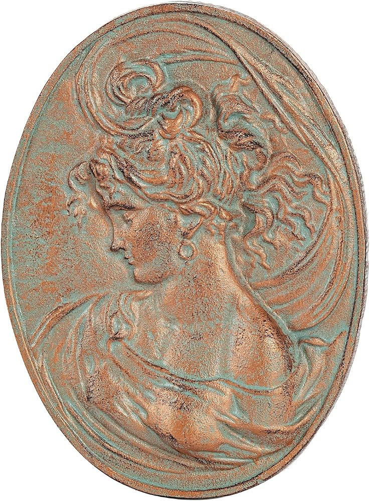 Sungmor Copper Cast Iron Wall Art, Oval-shaped Classical Lady Relief Plaque | Amazon (US)