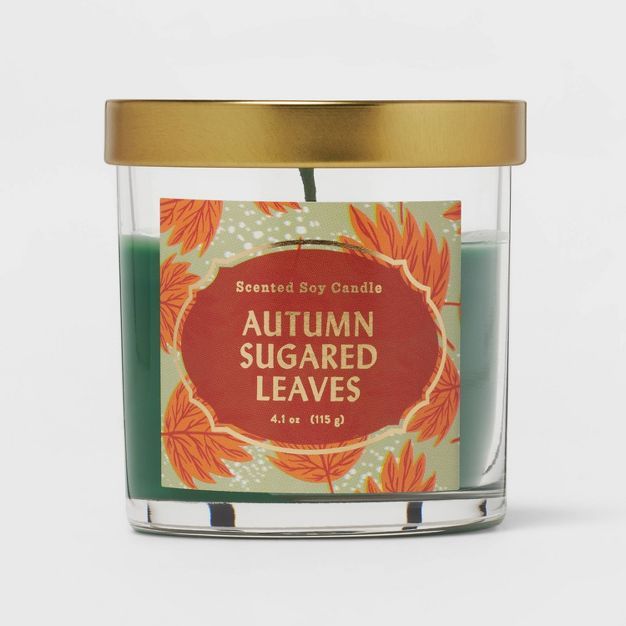 Lidded Glass Jar Autumn Sugared Leaves Candle - Opalhouse™ | Target