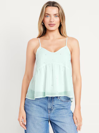 Embellished Cami Peplum Top | Old Navy (US)