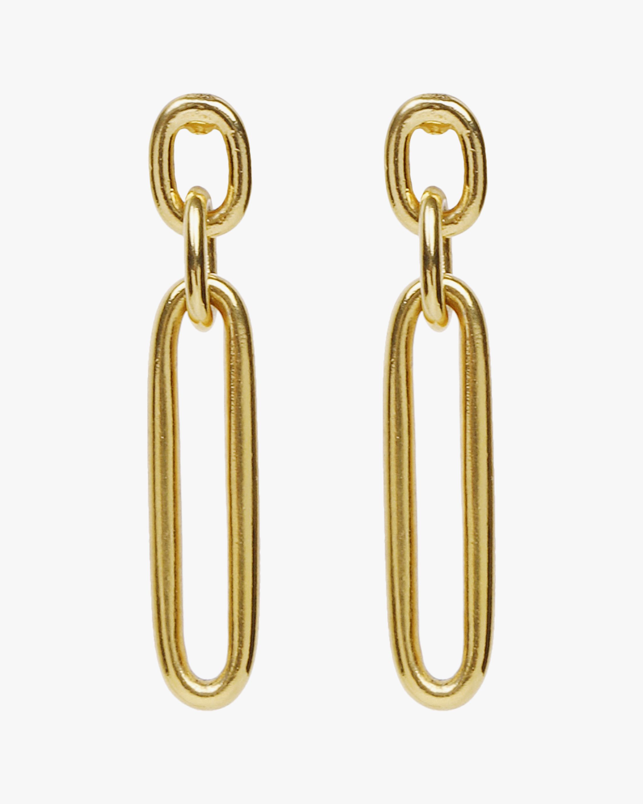 Gold Link Drop Earrings | Olivela