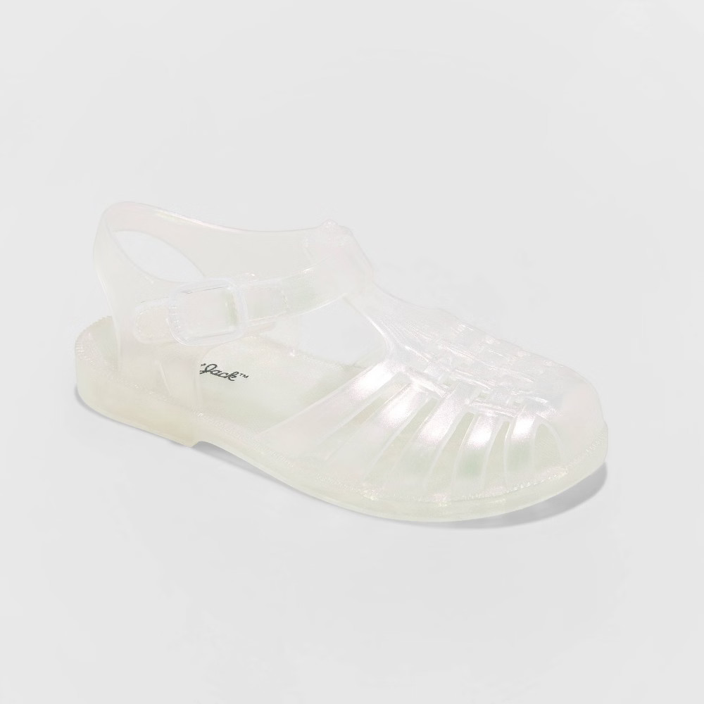 Toddler Girls' Fleur Fisherman Jelly Sandals - Cat & Jack Silver 9, Toddler Girl's | Target