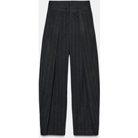 Zara - Balloonhose Mit Streifen Und Zierfalten - Grau Meliert - S - Damen | Zara DE