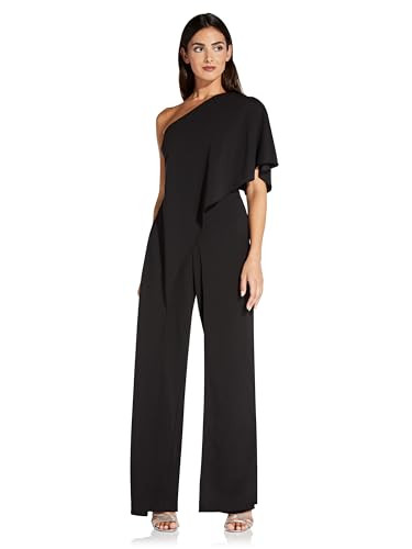 Adrianna Papell Women's One Shoulder Jumpsuit, Black, 18 | Amazon (US)
