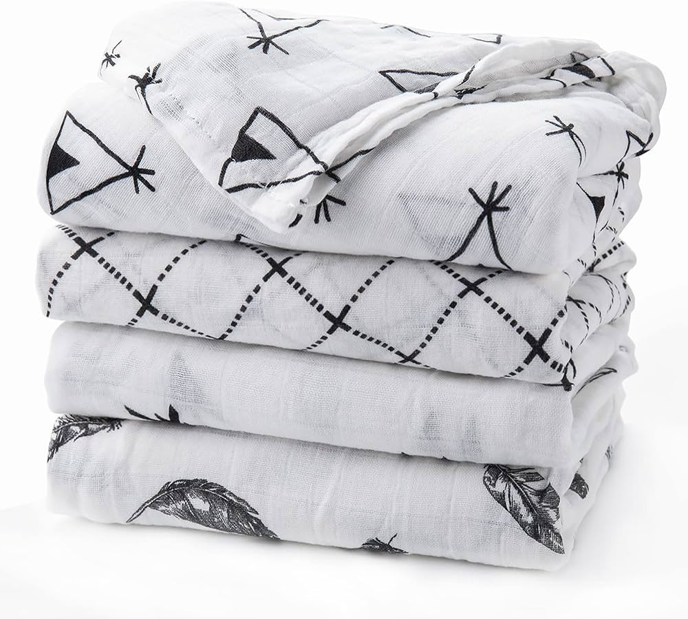 upsimples Baby Swaddle Blanket Unisex Swaddle Wrap Soft Silky Muslin Swaddle Blankets Neutral Rec... | Amazon (US)