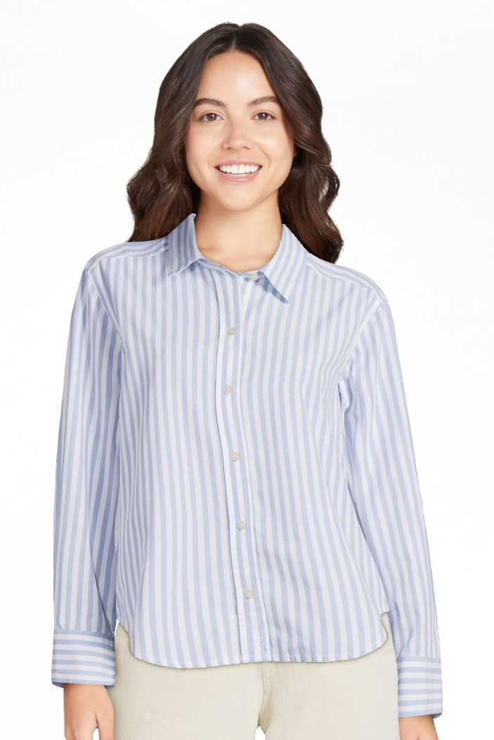 Free Assembly Women’s Cotton Cropped Button Down Shirt with Long Sleeves, Sizes XS-XXL | Walmart (US)