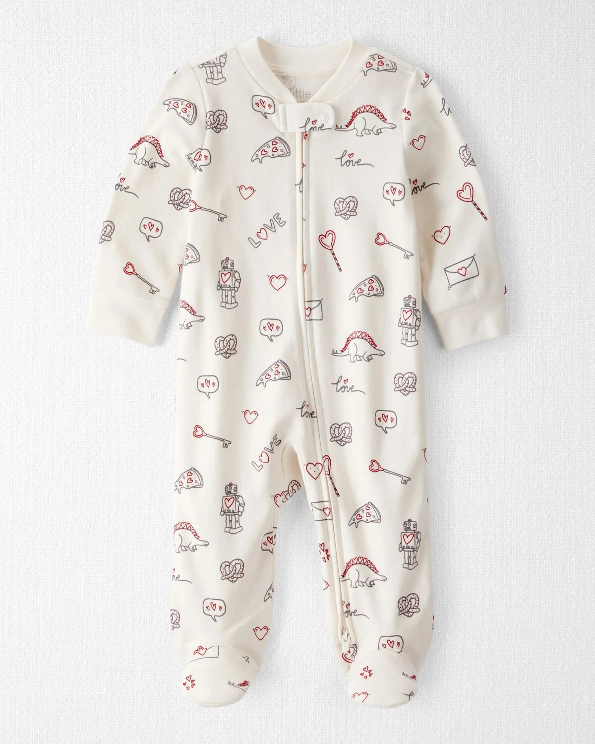 Baby Organic Cotton Sleep & Play Pajamas in Little Loves Print - Little Planet | Carter's | Carter's Inc
