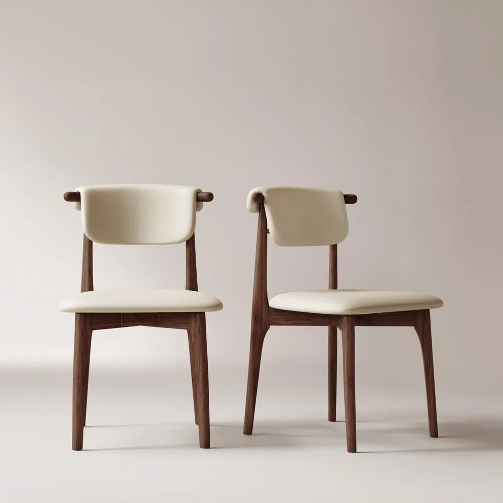 Petra Leather Dining Chairs (Set of 2) | Hernest