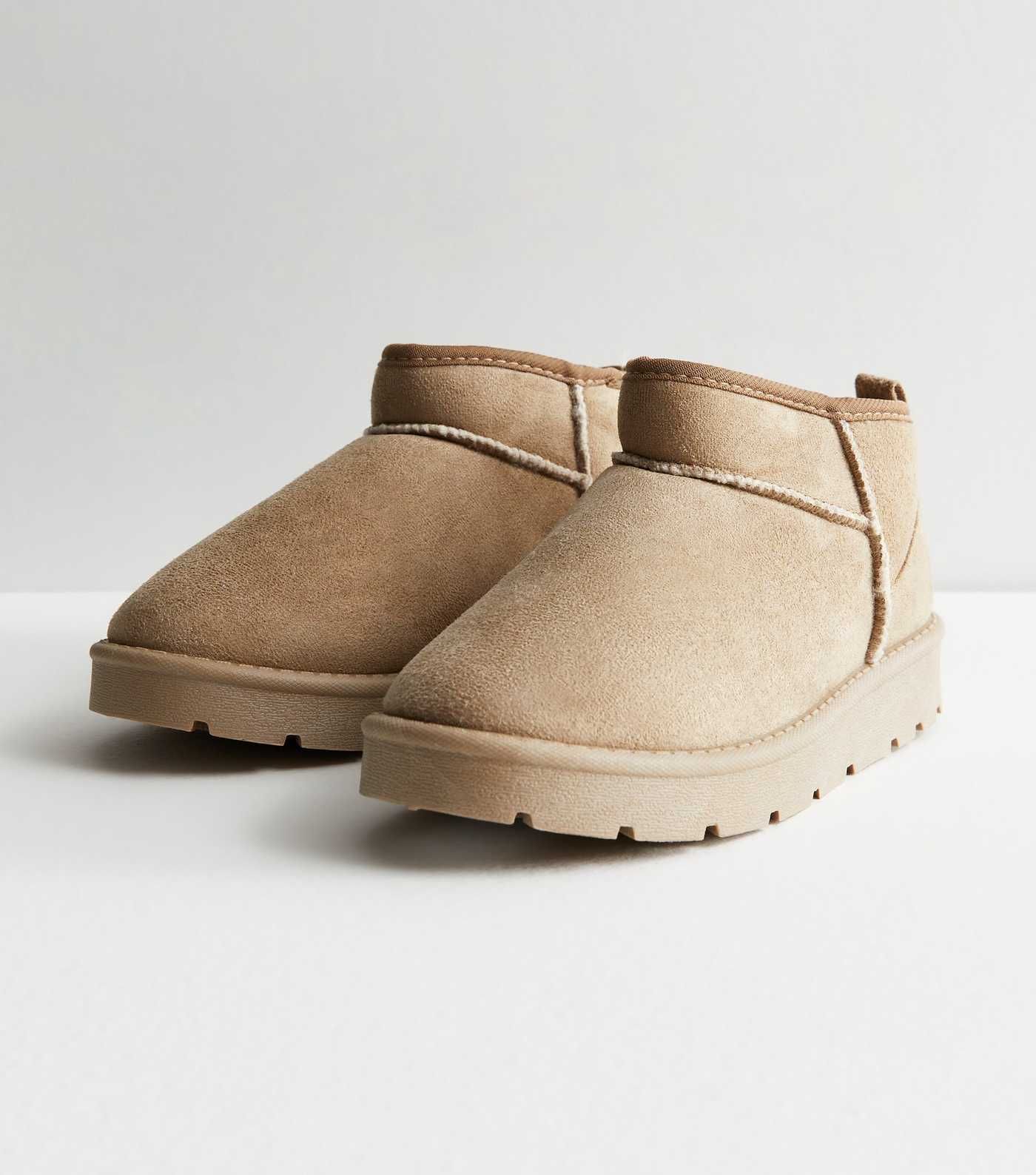 Truffle Light Brown Suedette Slipper Boots | New Look | New Look (UK)