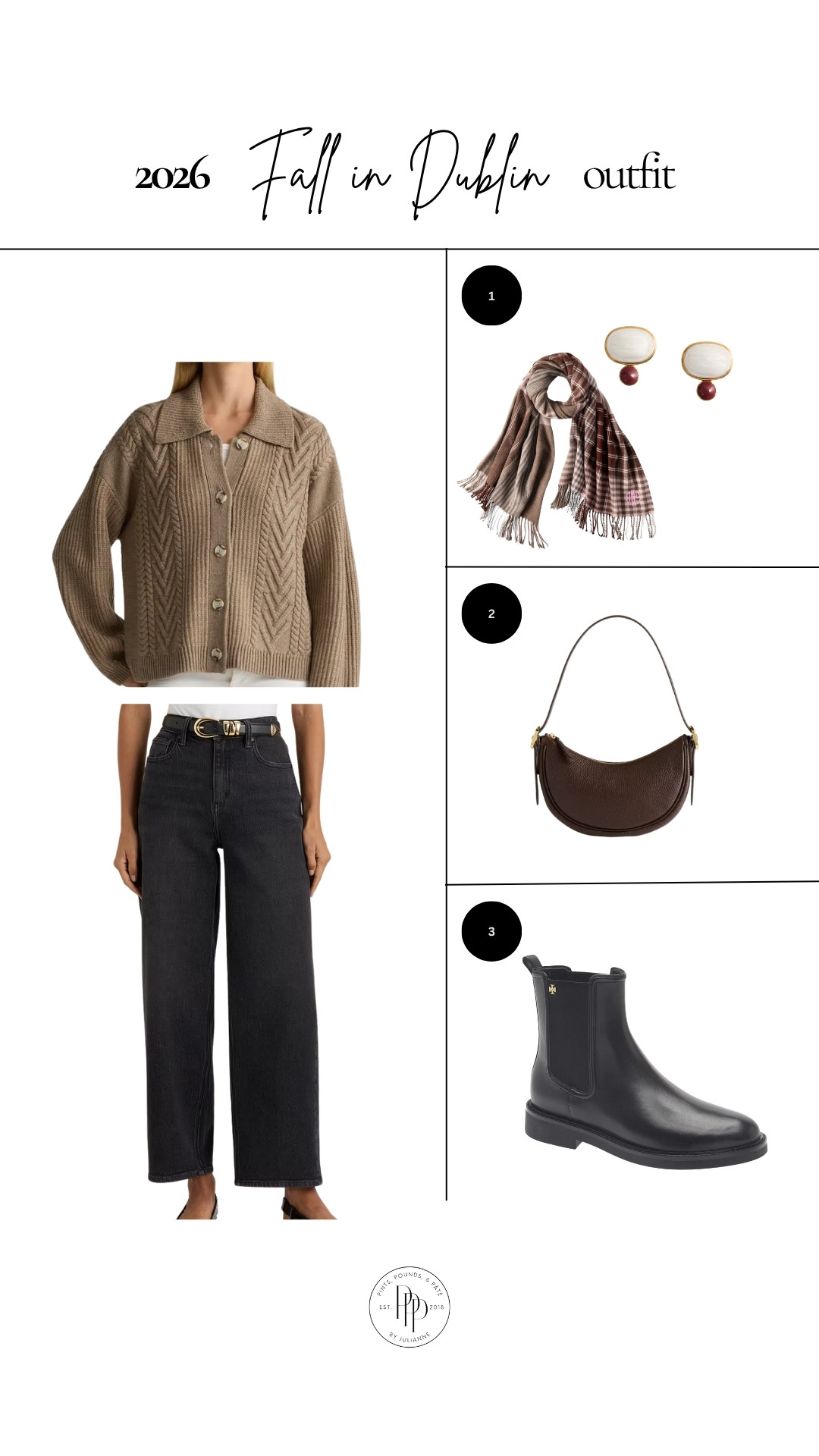 Fall in Dublin outfit 🍂 The cable-knit cardigan, plaid scarf, and sleek boots are perfect for a full day of exploring! 

 #LTKootd #LTKSeasonal #LTKSaleAlert
