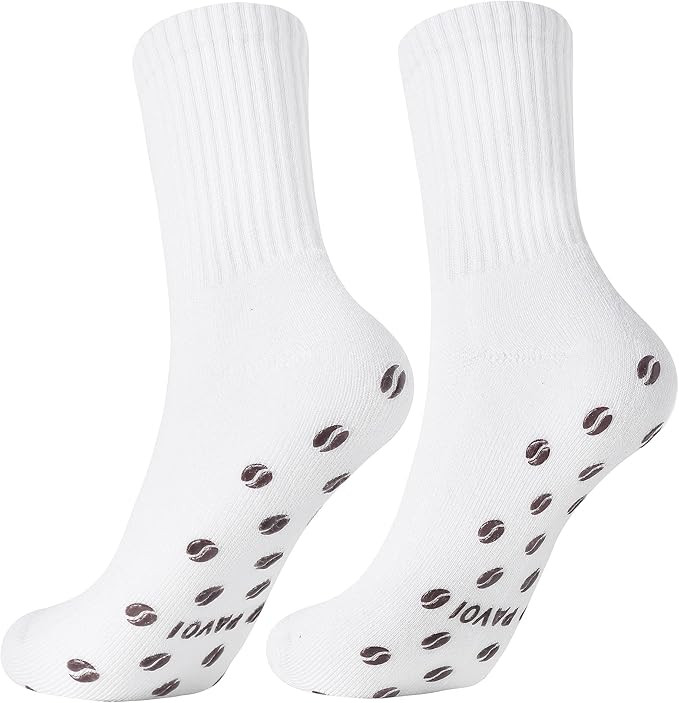 PAVOI ACTIVE Pilates Socks with Grips for Women - One Size Non Slip Quarter-Crew Grip Socks for Y... | Amazon (US)