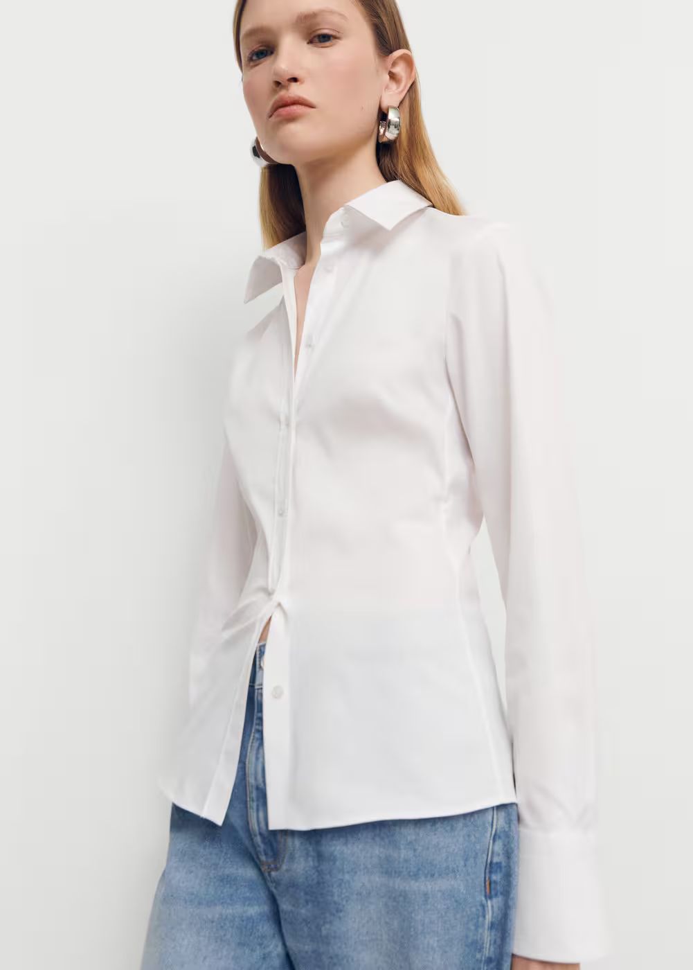 Fitted cotton shirt -  Women | Mango United Kingdom | MANGO (UK)