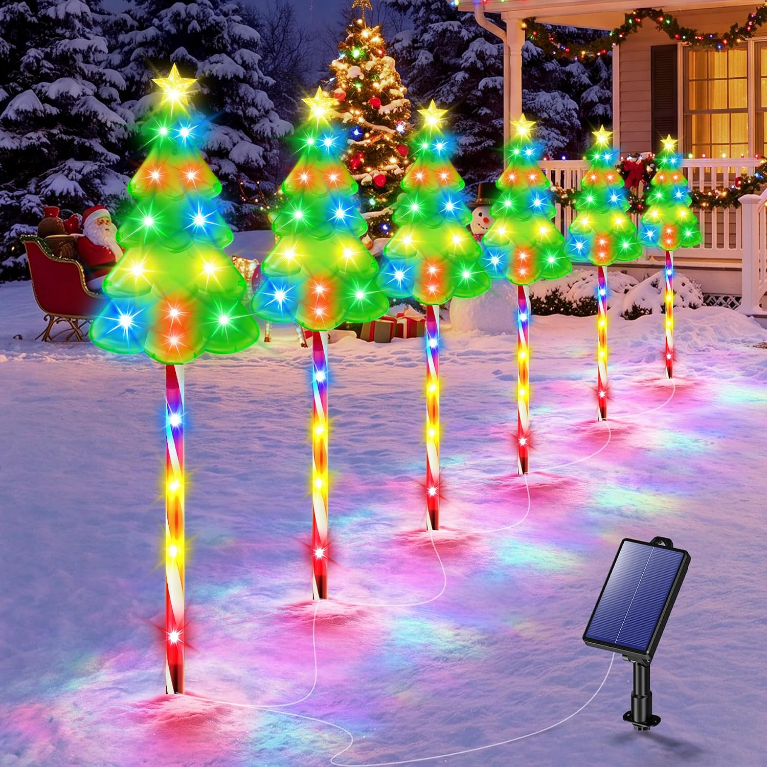 Solar Christmas Decorations, Christmas Tree Pathway Lights Outdoor | Amazon (US)