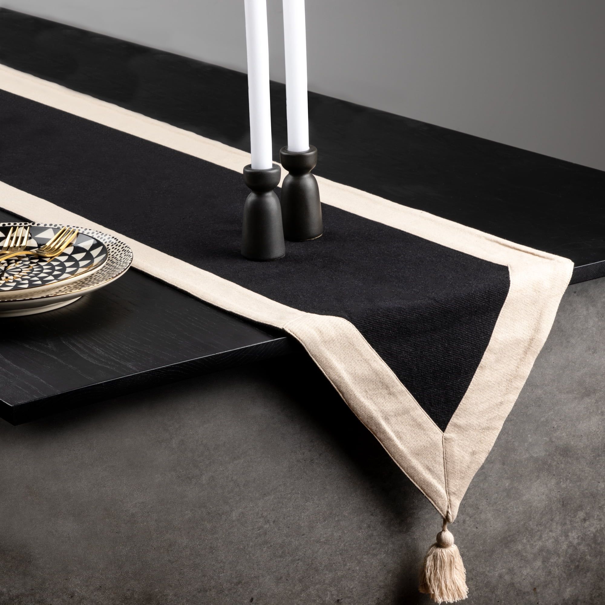 Thyme & Table Handmade Table Runner, Black Gold, 72 x 14 | Walmart (US)