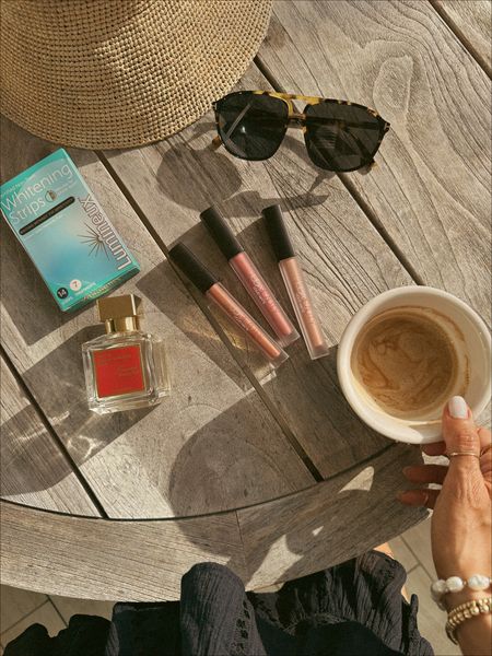 Beauty essentials - just picked up a few more Huda Beauty lippies. Color Venus, Perfectionist and Wifey
Tom ford aviator polarized sunnies
My go-to scent 
Favorite all natural teeth whitener 
Straw bucket hat

#LTKstyletip #LTKunder50 #LTKbeauty