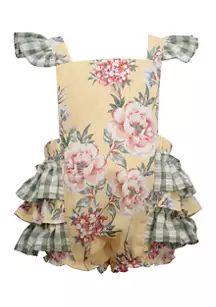 Baby Girls Floral Printed Ruffled Bottom Bubble Dress | Belk