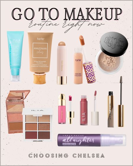 Makeup routine - skincare - tarte - concealer - primer - setting spray - foundation - rare beauty - liquid blush - eyeshadow palette

#LTKbeauty