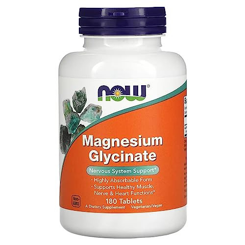 NOW Foods Supplements, Magnesium Glycinate 100 mg, Highly Absorbable Form, 180 Tablets | Amazon (US)