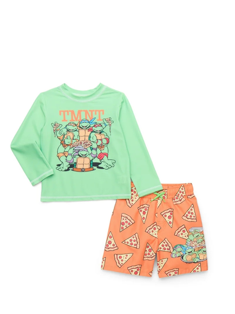 Character Toddler Boy Long- Sleeve Rash Guard and Swim Trunk Set, 2-Piece, Sizes 12M-5T | Walmart (US)