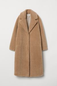Langer Mantel aus Teddyfleece | H&M (DE, AT, CH, NL, FI)