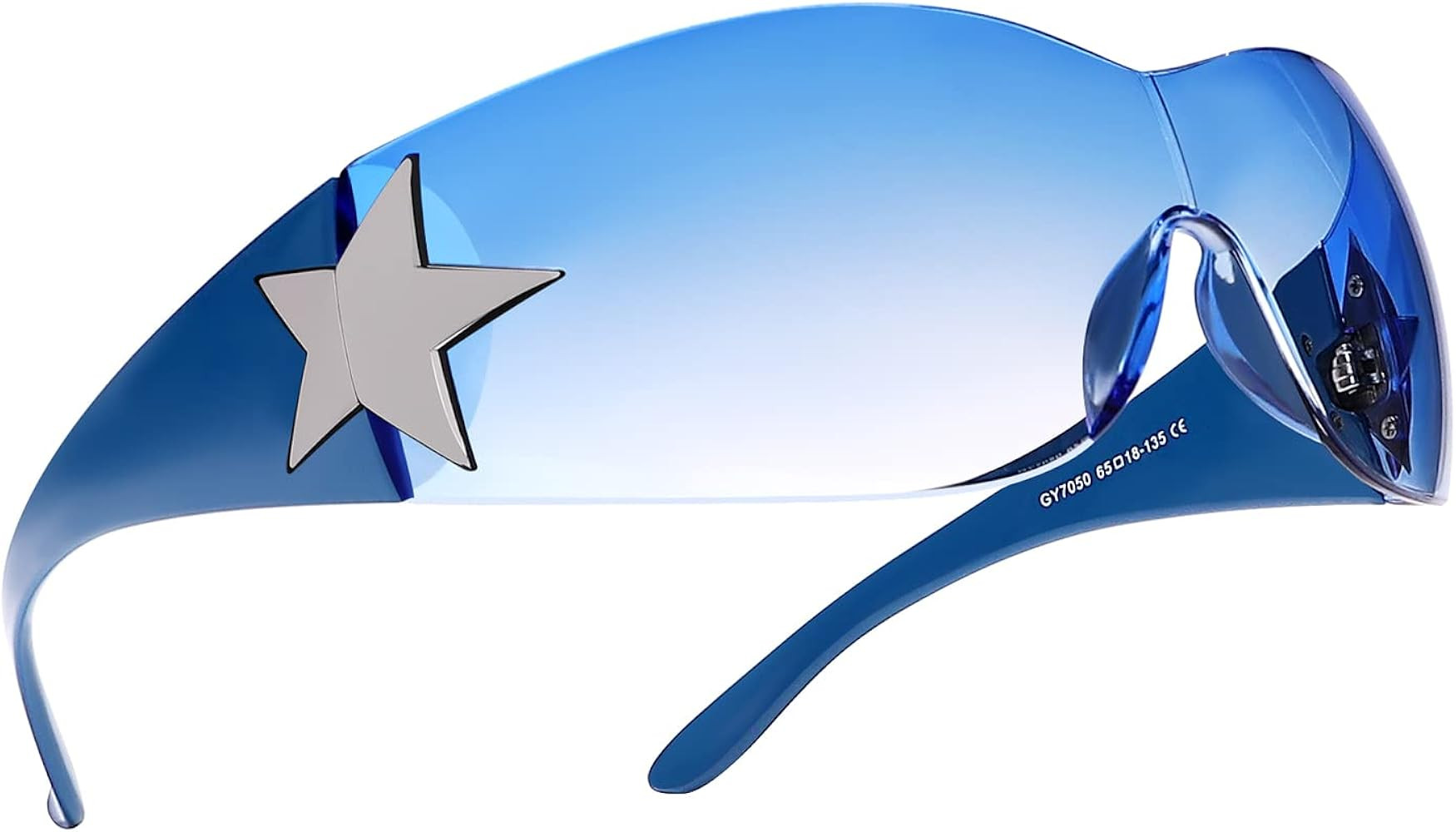 Rimless Y2K Sunglasses for Women Men,Trendy Shield Wrap Around Sunglasses Oversized Fashion Frame... | Amazon (US)